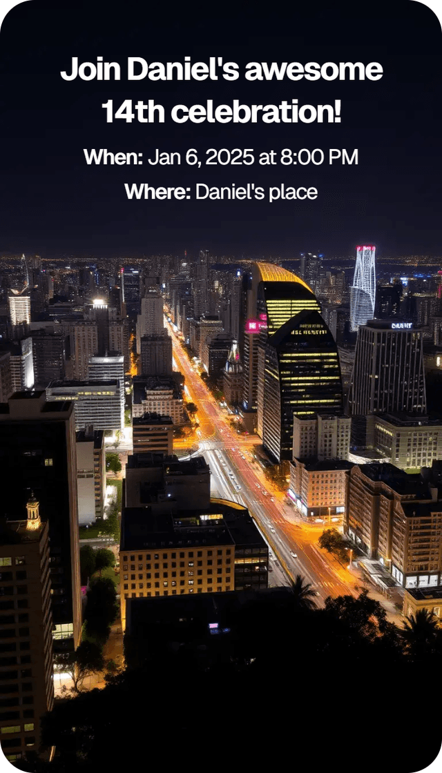 Invitation design: Elegant city dinner celebration